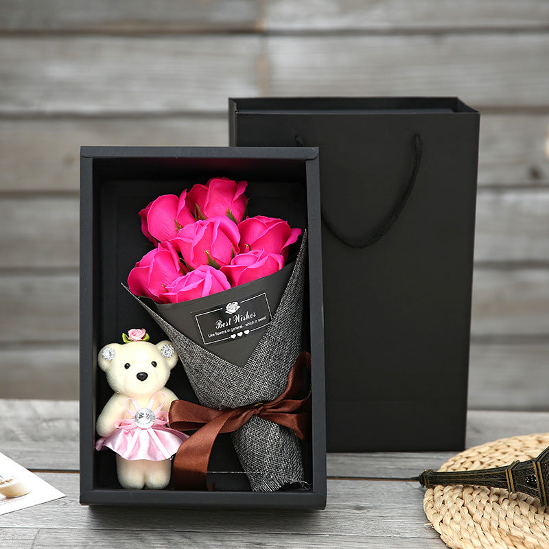 Valentine's Day Girl Soap Flower Gift Box