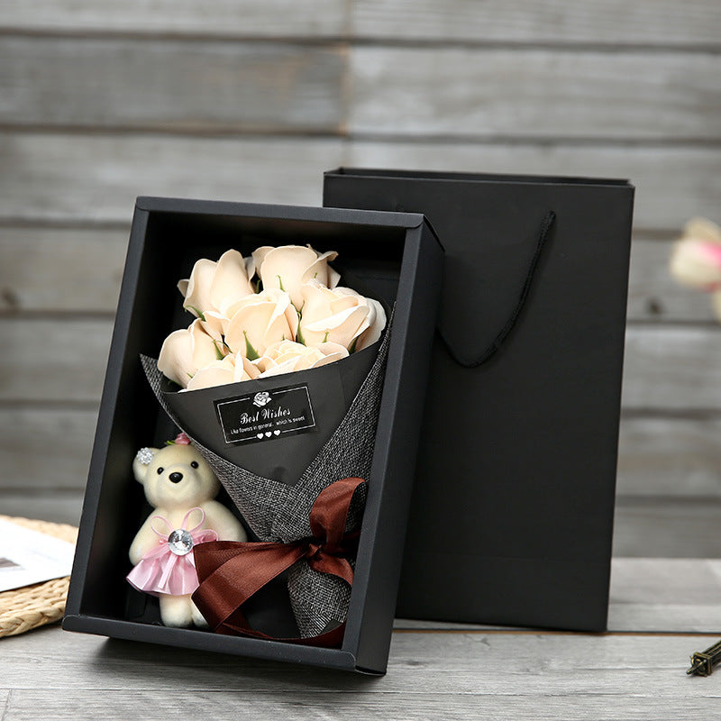 Valentine's Day Girl Soap Flower Gift Box