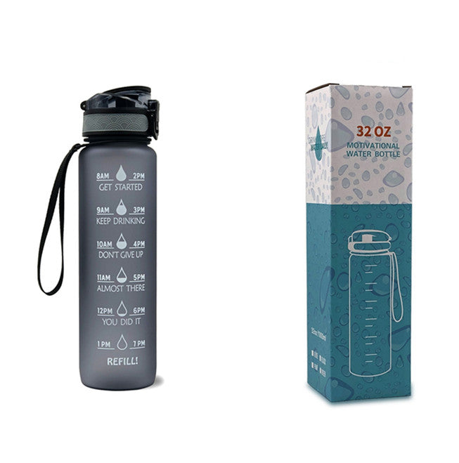 1L Tritan Water Bottle with Time Marker and Bounce Cover
