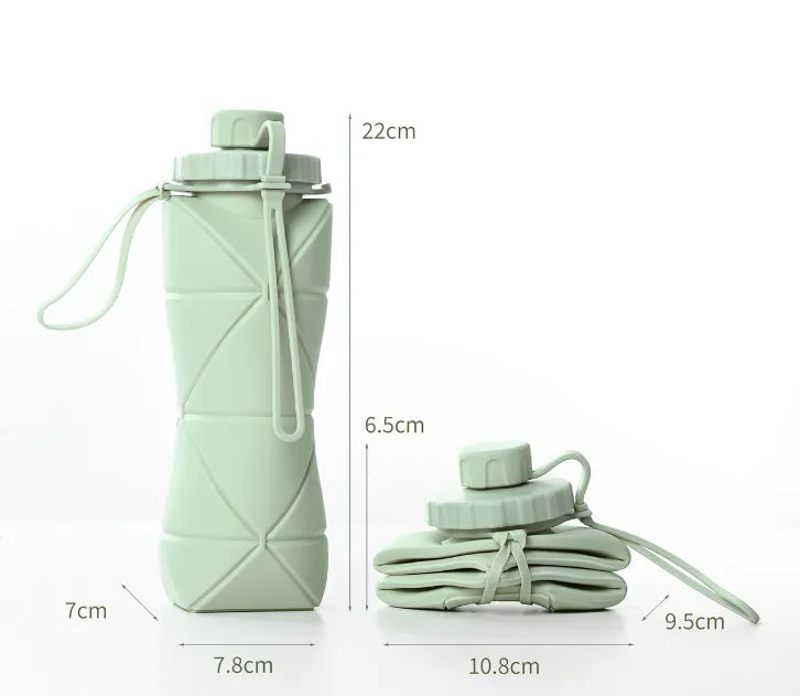 600ml Folding Silicone Sports Water Bottle