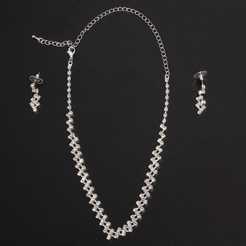 Bridal Rhinestone Jewelry Set - Necklace and Earrings