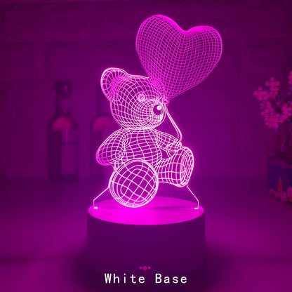 Valentine's Love Bear 3D Light 💖💖
