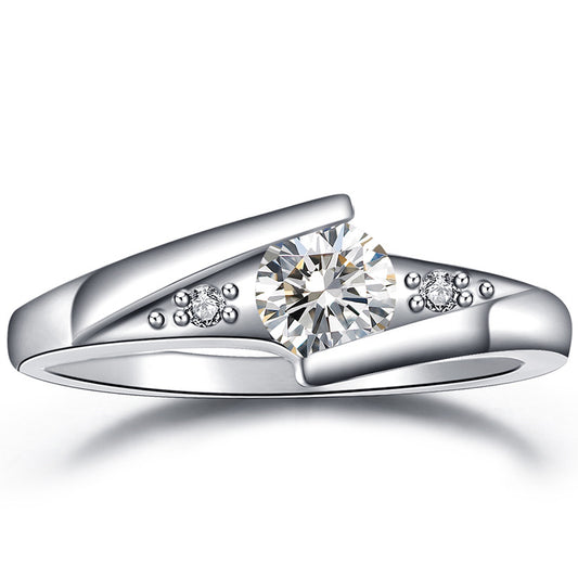 European & American AAA Zircon Engagement Wedding Ring