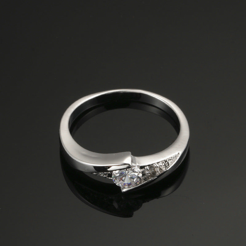 European & American AAA Zircon Engagement Wedding Ring