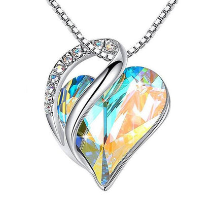 925 Silver Heart-Shaped Geometric Necklace
