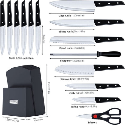 15-Piece LapEasy Knife Set with Pine Block Holder