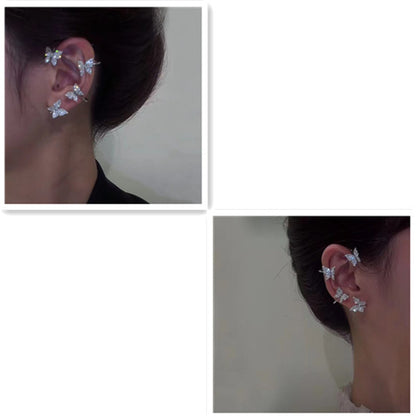 Fashion Butterfly Ear Clip and Ear Hook Earrings