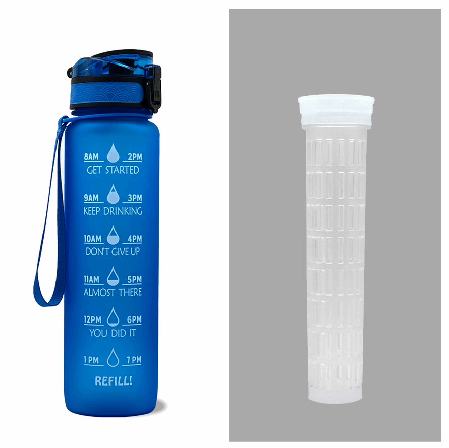 1L Tritan Water Bottle with Time Marker and Bounce Cover
