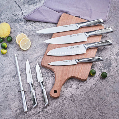 Premium 15-Piece Kitchen Knife Set, complete with a sleek storage block and essential accessories. Elevate your culinary experience with this top-rated kitchen knife collection