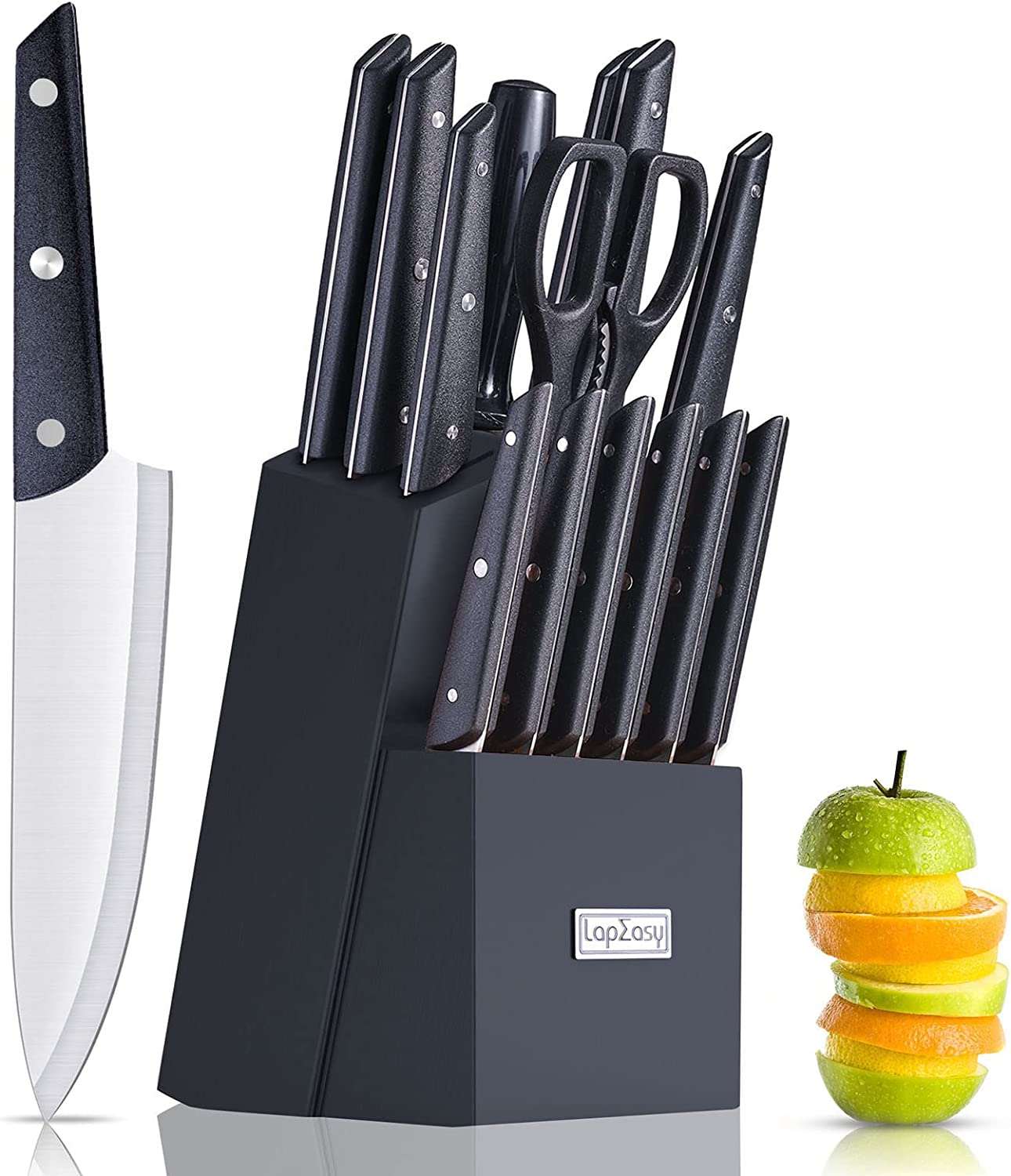 15-Piece LapEasy Knife Set with Pine Block Holder