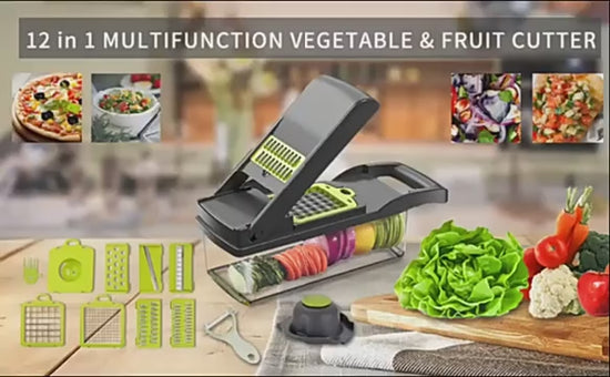 Versatile 12-in-1 Manual Vegetable Chopper – Efficiently chop, slice, and dice with this high-quality kitchen tool. Elevate your cooking experience with precision and convenience.